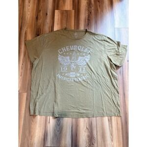 GM Official Chevrolet T-shirt Army Olive Green Men's 3XL Soft Short Sleeve